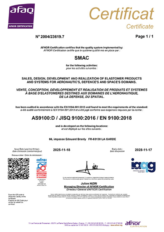 EN 9100 Certificate